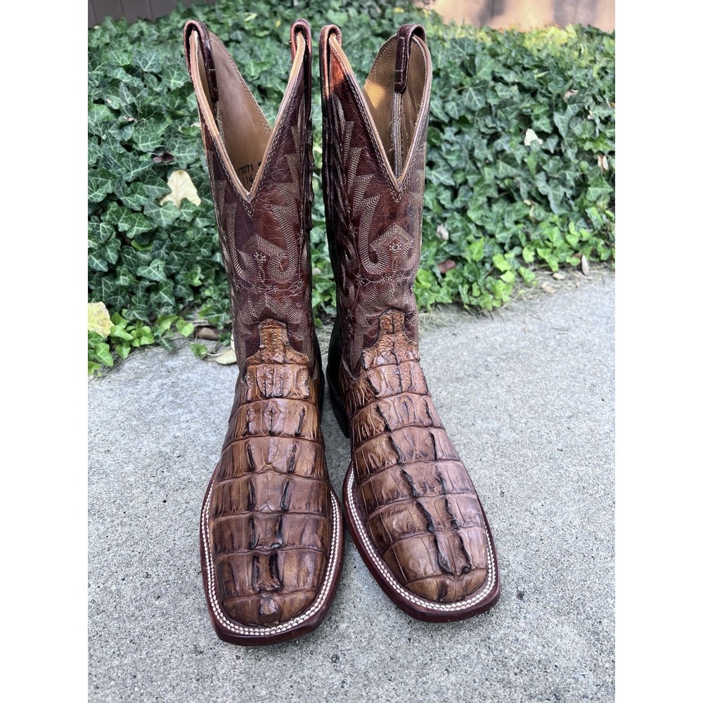 Lucchese CY7071 Men's Size 8 EE Exotic Caiman Crocodile Western Cowboy Boots - Picture 1 of 10